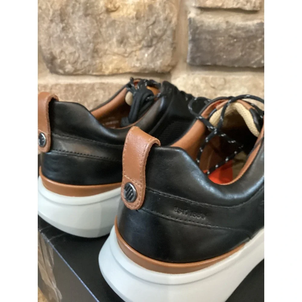 Johnston & Murphy XC + Declan Mens Size 10.5 U-Throat Black Leather Sneakers New